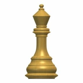 Modelo 3d do bispo de xadrez de madeira
