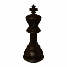 木製チェスキング 3Dモデル