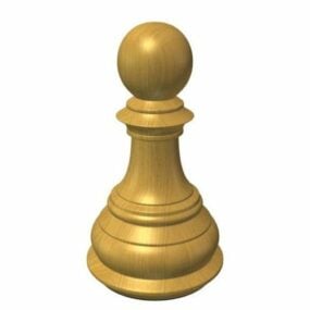 Houten schaakpion 3D-model