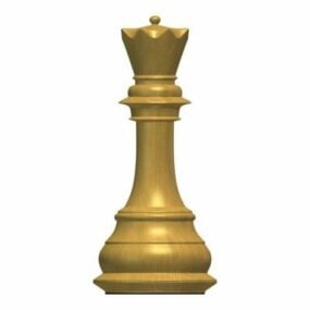 Reine des échecs en bois modèle 3D
