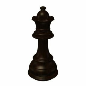 ملكة الشطرنج الخشبية السوداء نموذج ثلاثي الأبعاد قابل للطباعة