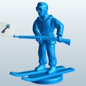 WW2 Ski Soldier With Riffle 3d-modell