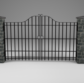 Castle Modello 3d del cancello in ferro battuto