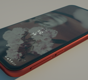 Červený 7D model telefonu Xiaomi Redmi Note 3