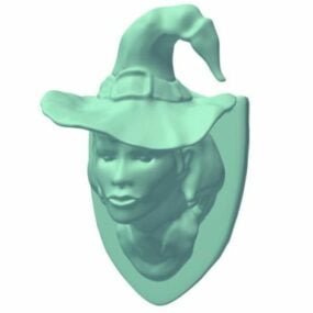 Young Witch Wall Mount 3d model