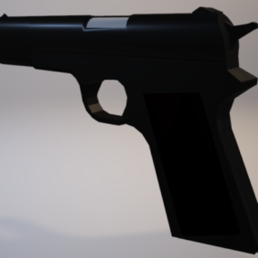 Vintage Flintlock Pistol Gun 3d model