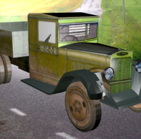 Lowpoly Truck Cartoon Style 3D model