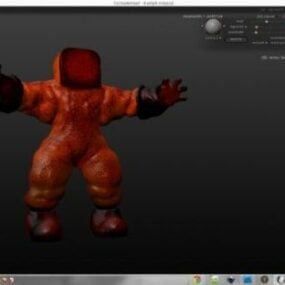 Zombie-Anzug-Charakter 3D-Modell