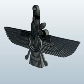 Model 3D Ikon Zoroastrianisme Faravahar