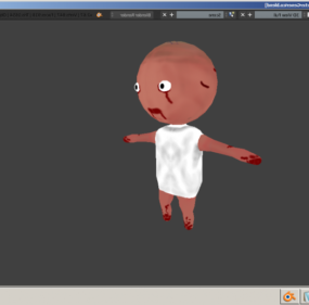 Kid Zombie Cartoon Character 3d model