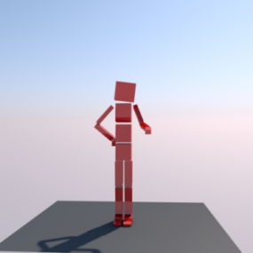 Cube Man Simple Character 3d model