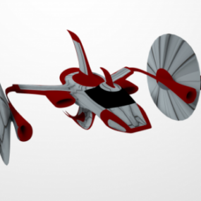 Xwing Spaceship With Space Gun 3d model