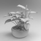 Anthurium Pflanze Lowpoly