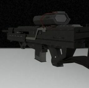 Штурмовая винтовка Lowpoly модель 3d