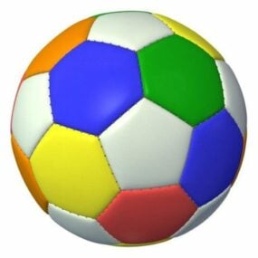 Pelota de fútbol colorida modelo 3d