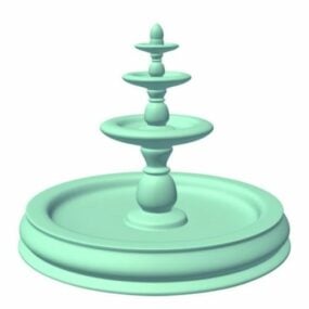 Square Basin Fountain 3d model
