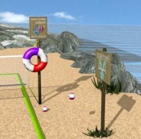 Modello 3d di sport di beach volley