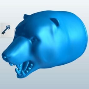Sculpture tête d'ours modèle 3D