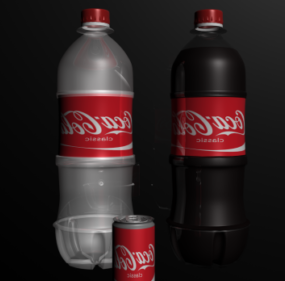 Mô hình chai lon Cocacola 3d
