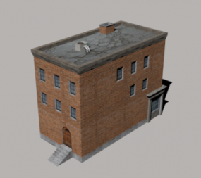 Mały ceglany budynek mieszkalny Model 3D