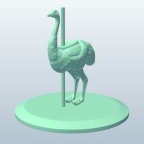 3D model kolotoče pštrosa