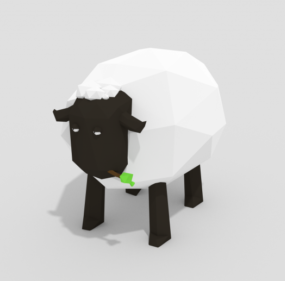 漫画 Lowpoly 羊の動物3Dモデル