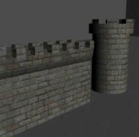 Castle Stone Wall 3d model