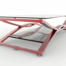 طاولة مركزية زجاجية نموذج ثلاثي الأبعاد