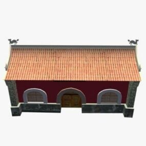 Forntida kinesiska buddhistiska tempel 3d-modell