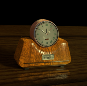 桌子复古圆形时钟3d模型