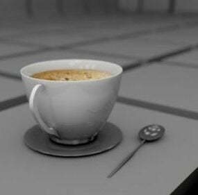 टेबल कॉफी कप 3डी मॉडल