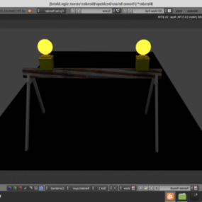Construction Barrier With Light 3d model