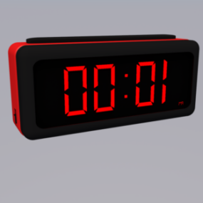 Чорний цифровий будильник 3d модель