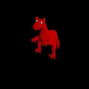 3D model červeného dítěte dinosaura