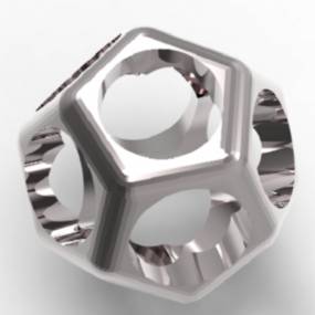 Modello 3d di gioielli con anello dodecaedro