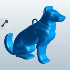 犬の座る彫刻 3D モデル