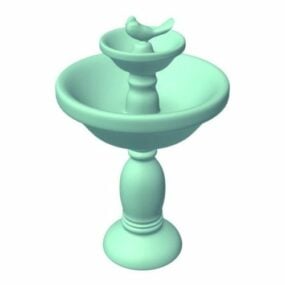 3д модель фонтана с двойной раковиной
