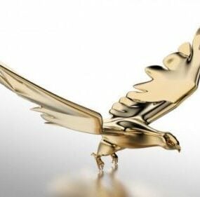 Gold Eagle Figurine 3d model