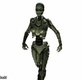 Naispuolinen Droid Robot 3D-malli