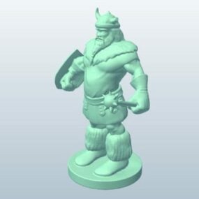 Krieger mit Streitkolbenschild 3D-Modell