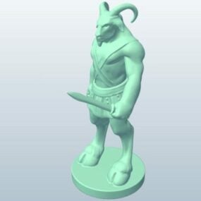3d модель фігурки козла-воїна з мечем