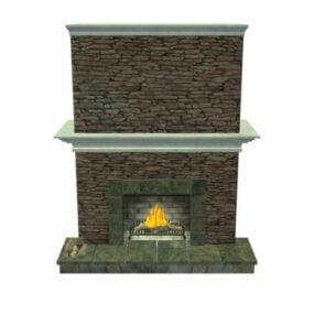 Fireplace Stone Brick 3d model