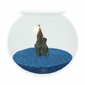 3D-Modell einer Fischschale aus Glas