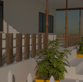 Scène de paysage de jardin modèle 3D