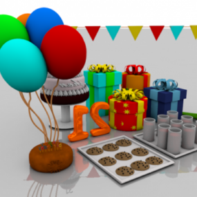 Cajas de regalo de cumpleaños para niños modelo 3d