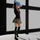 Anime Girl Student Character