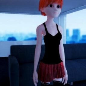 Personnage de belle jambe bikini fille modèle 3D