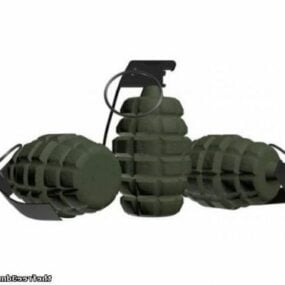 Broń wojskowa z granatami ręcznymi Model 3D