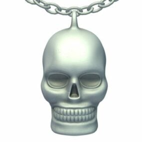 Hanging Charm Skull Necklet 3d model