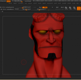 3D-Modell der Hellboy-Kopffigur